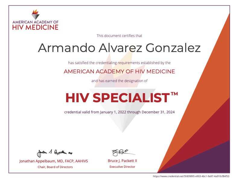 HIV Specialist Armando Alvarez Gonzalez